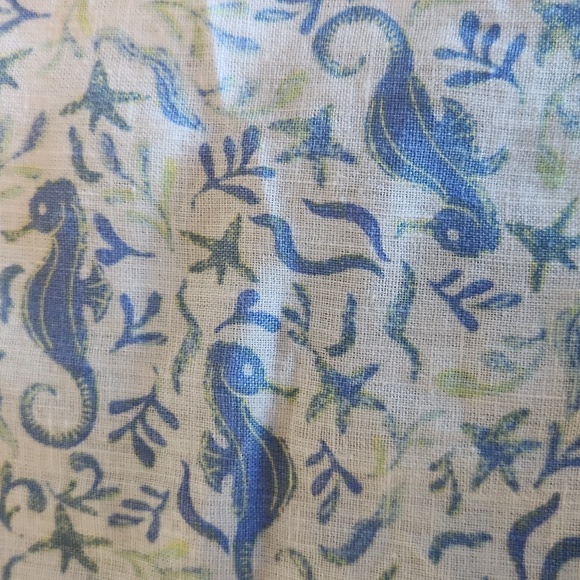 Sigrid Olsen NWT 100% Linen Button Down Beach Shirt With Ea Horses - Picture 9 of 9